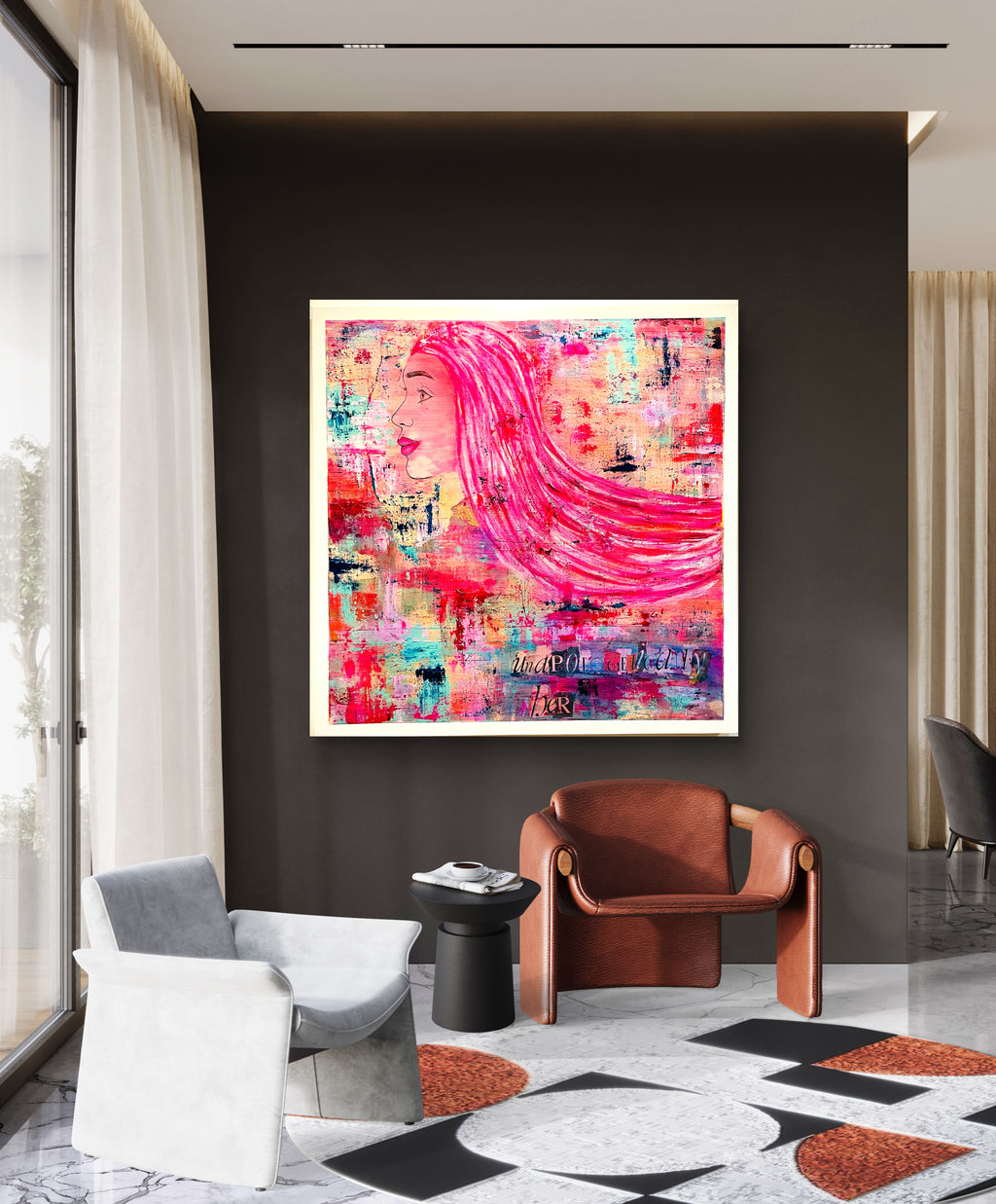 SHE IS | 80x80cm Framed