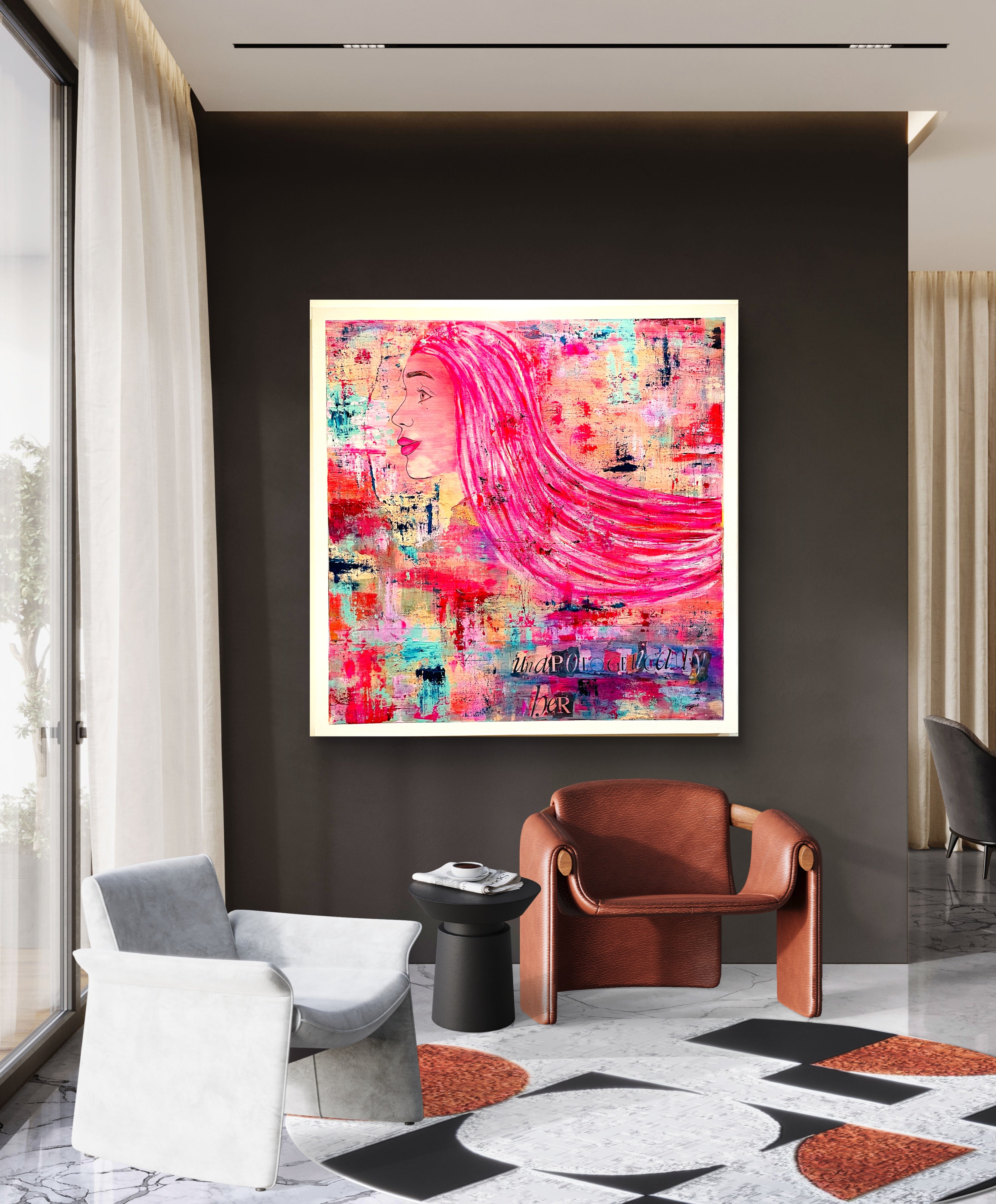 SHE IS | 80x80cm Framed